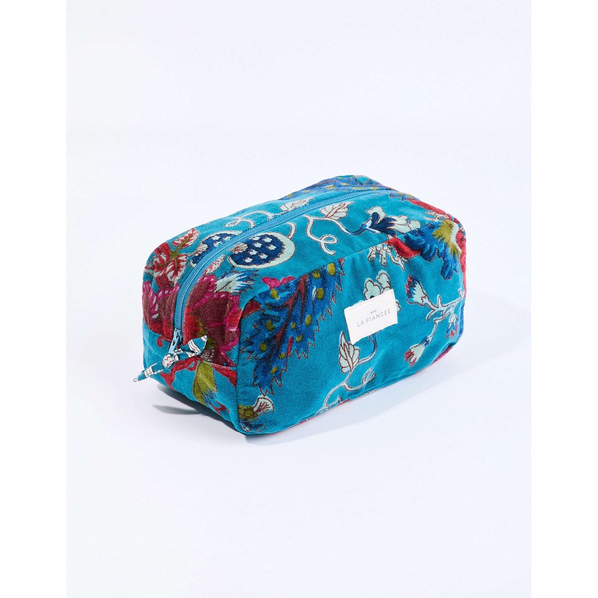 Petite pochette en velours MALI bleu mali, LA FIANCÉE