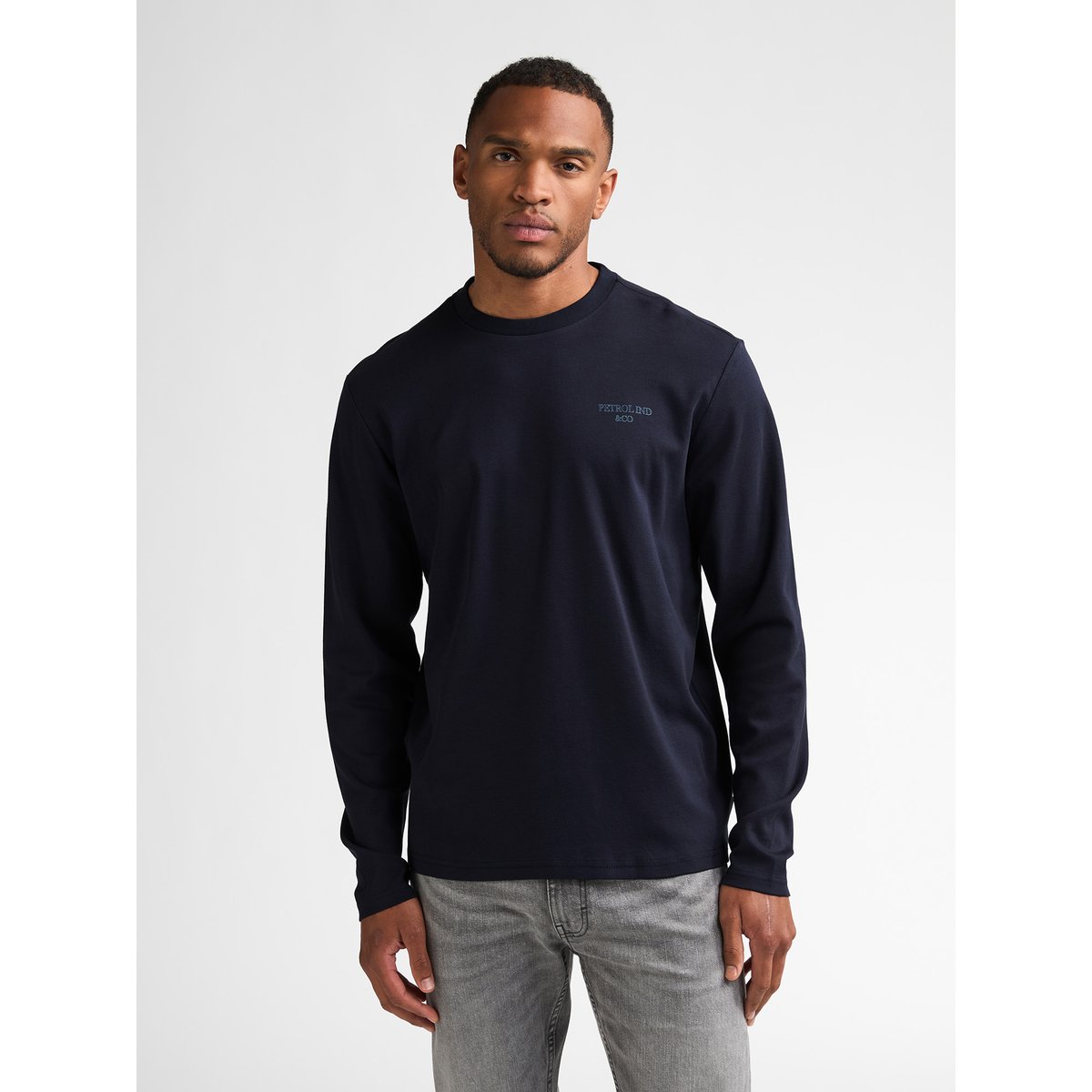 T-shirt manches longues en coton miller bleu royal navy, PETROL INDUSTRIES