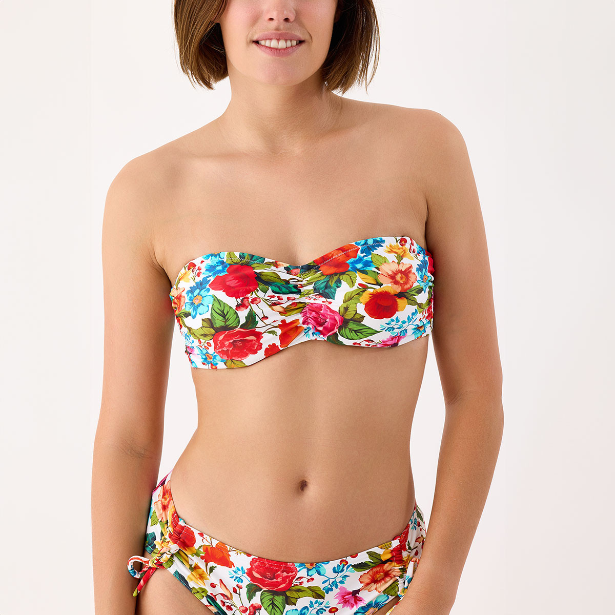 Haut de maillot bandeau à coques amovibles DONATELLA blanc, JANINE ROBIN