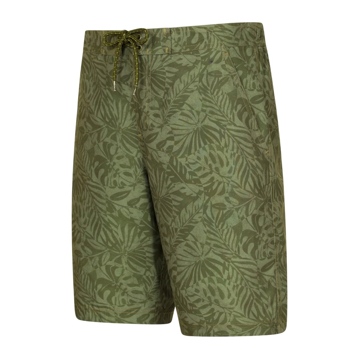 Boardshort à taille ajustable motif/style tropical OCEAN kaki, MOUNTAIN WAREHOUSE