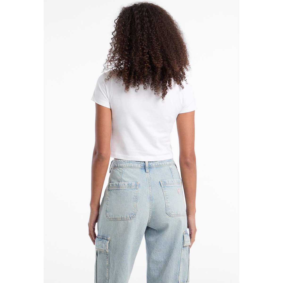 T-Shirt Logo Brodé blanc, GUESS JEANS