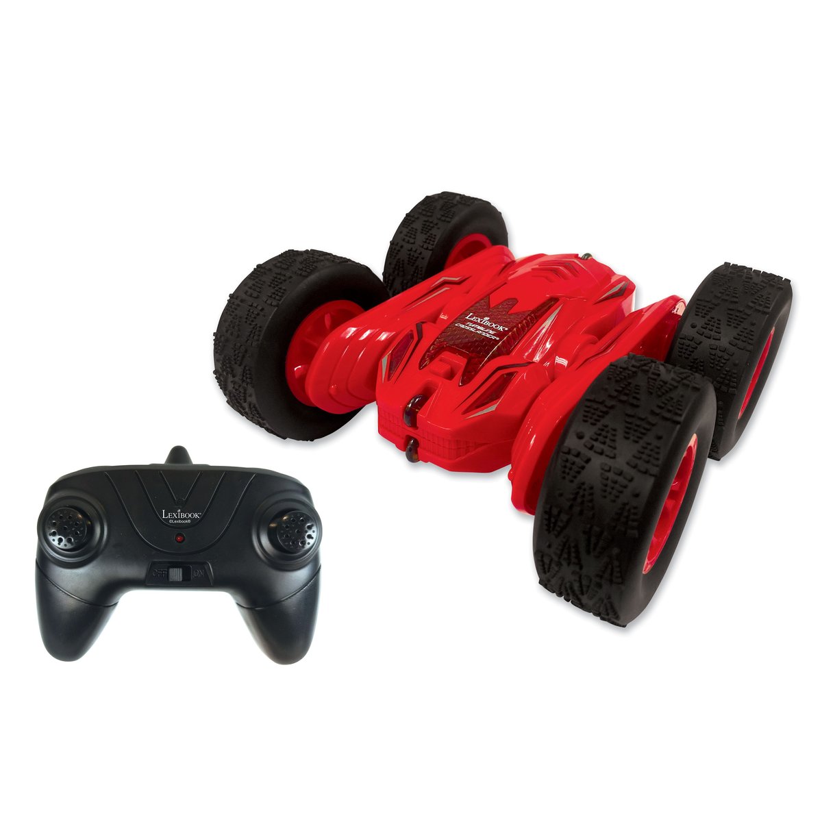 Tumbling Crosslander® - Voiture télécommandée rechargeable rouge, LEXIBOOK