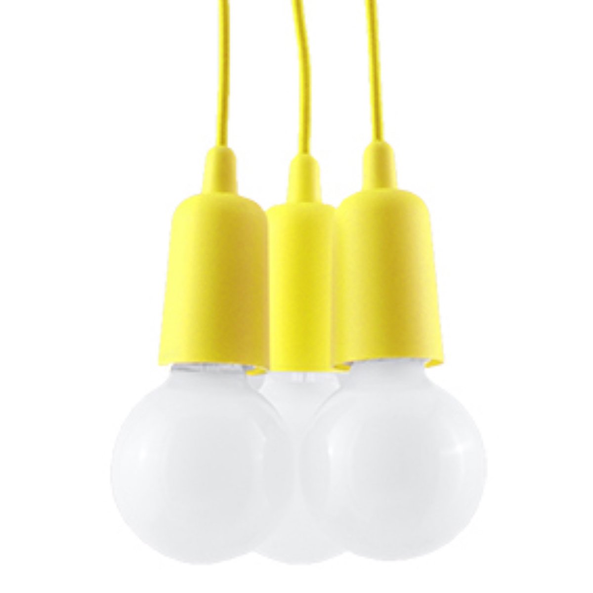 Suspension PVC Jaune E27 3 Diego jaune, EDEN