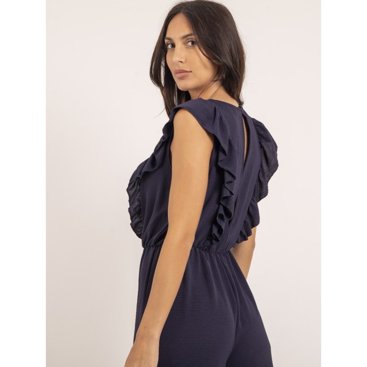 Combi Pantalon Fluide Elvira bleu marine, DONA LISA