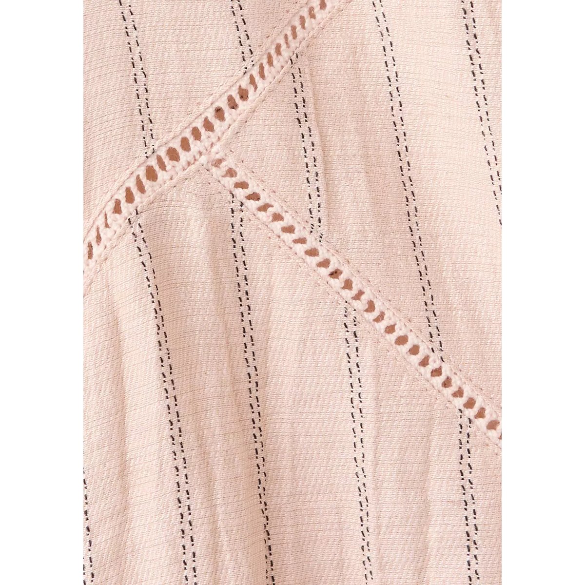 Blouse rayée avec détails ajourés rose pastel, MANGO TEEN