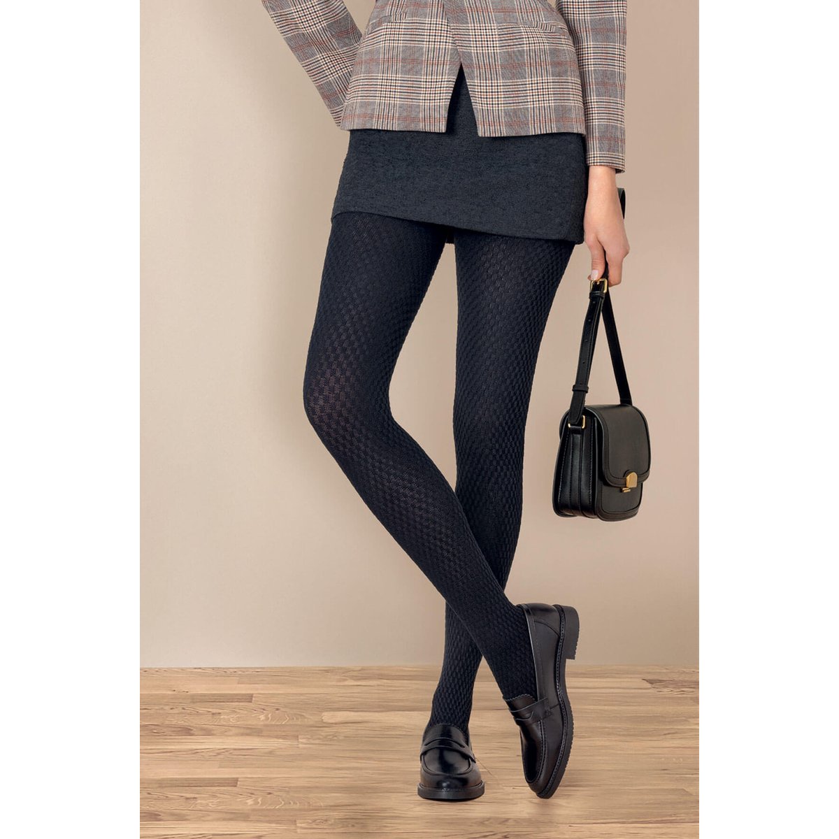 Collants ultra-opaques 200D ALLURE D'HIVER noir ébène, WELL