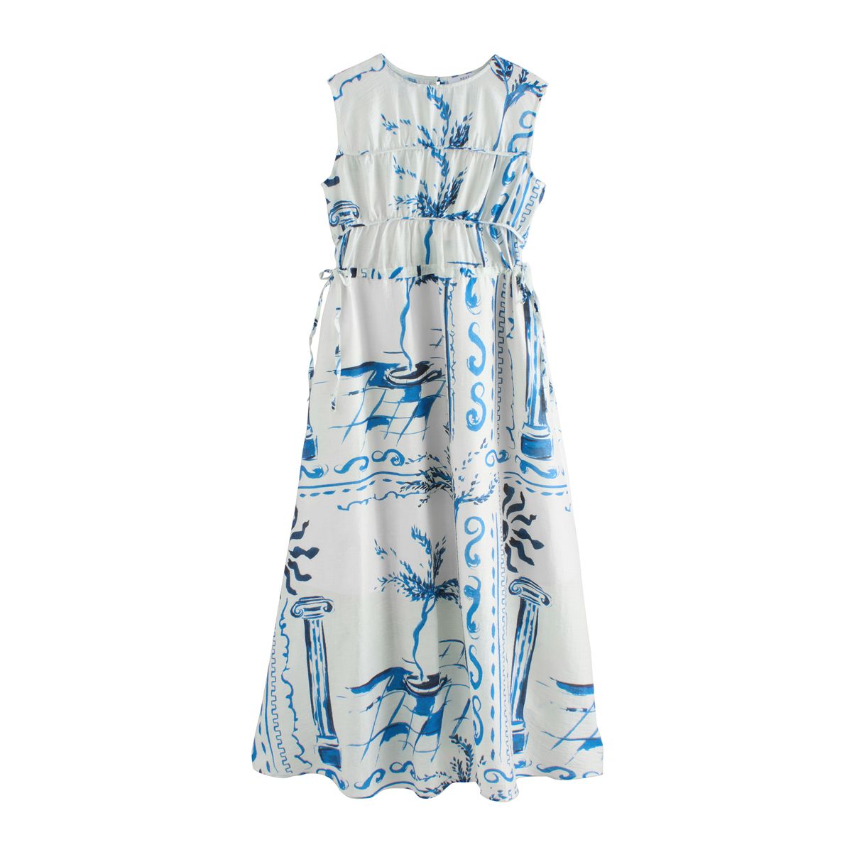 Robe d'été midi avec lien imprimé bleu, NEXT
