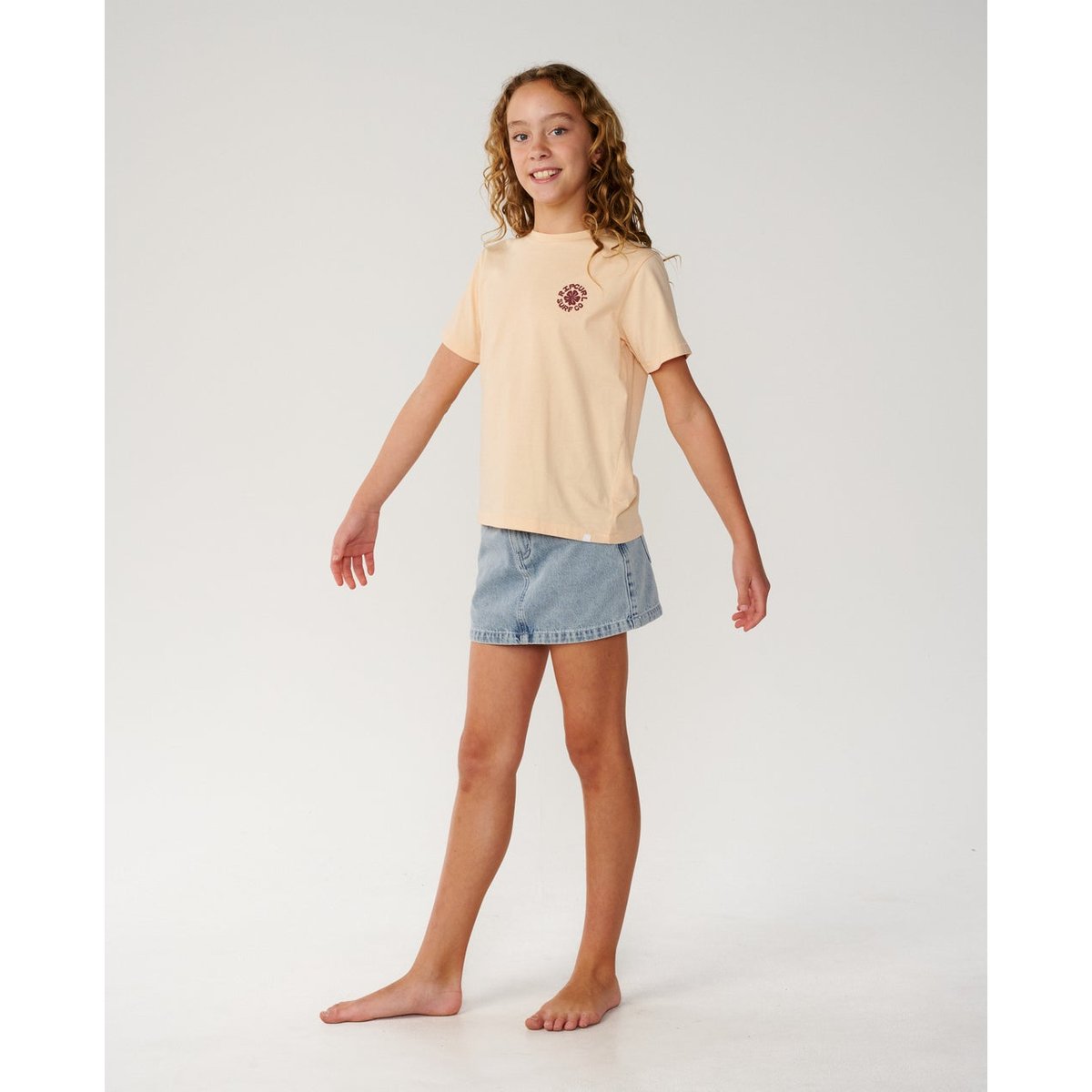 T-shirt enfant à manches courtes PARTY WAVE light apricot, RIP CURL