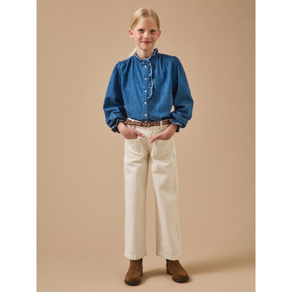 Chemise en denim denim bleu, CYRILLUS