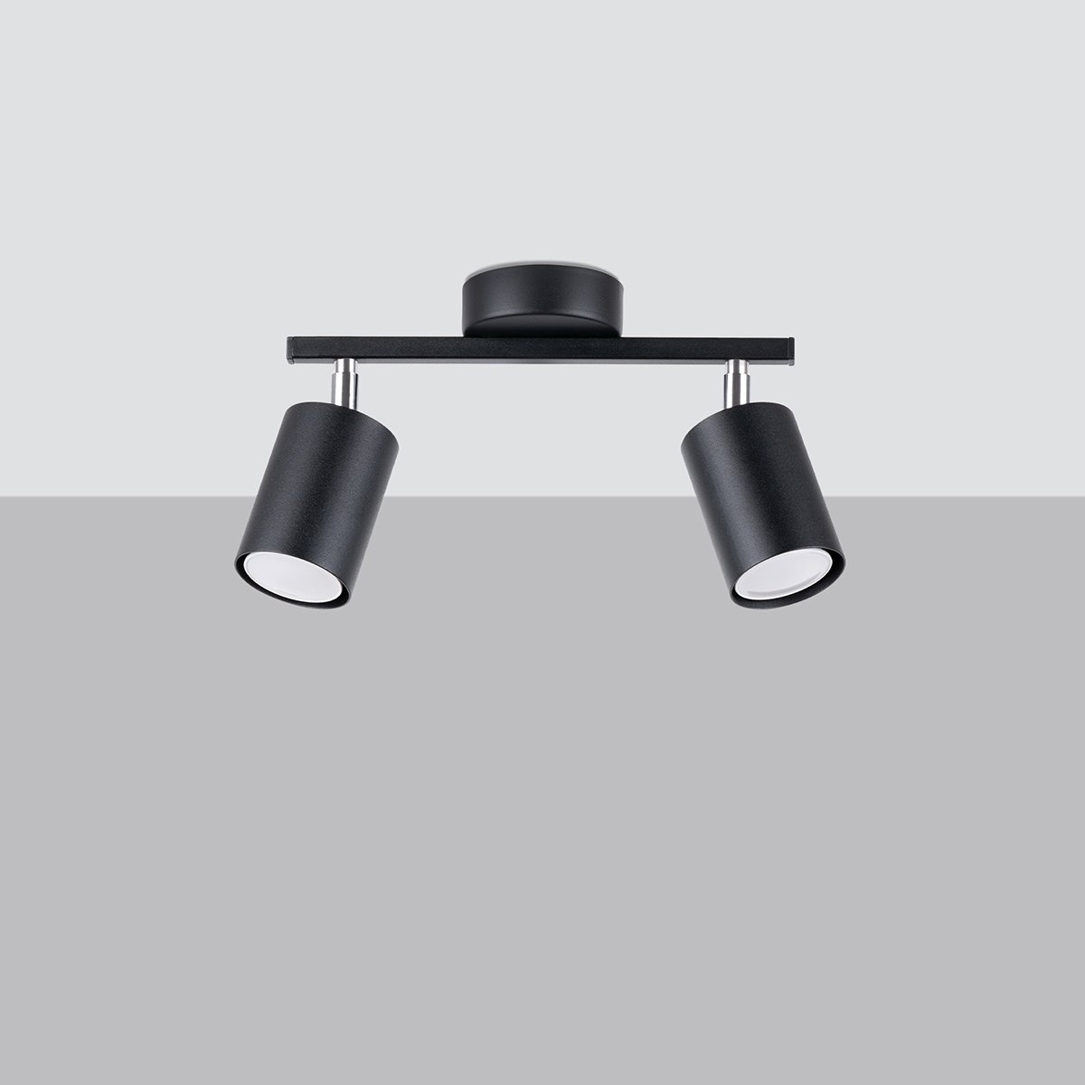 Plafonnier Acier Noir GU10 2 Lemmi noir, EDEN