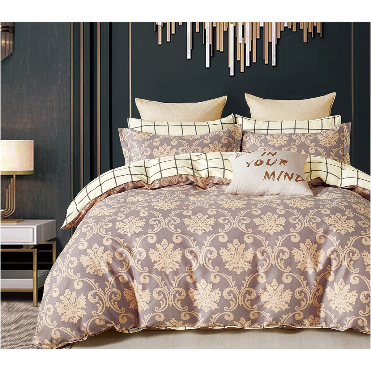 Parure housse de couette en percale de coton, Orévance multicolore, C DESIGN HOME TEXTILE