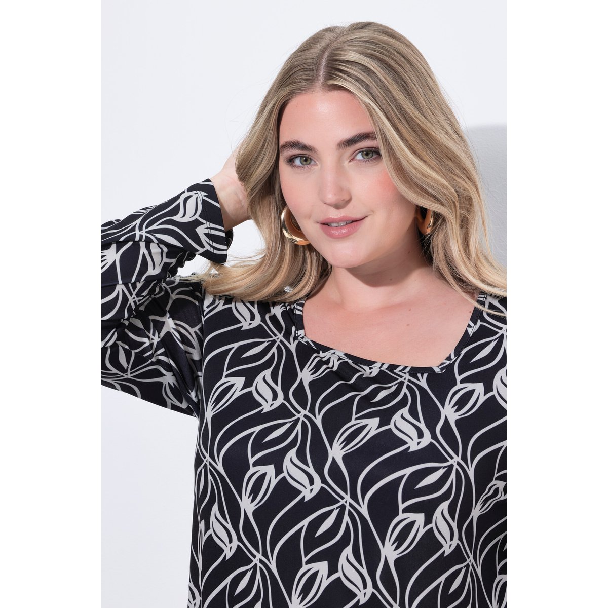 T-shirt long noir, ULLA POPKEN