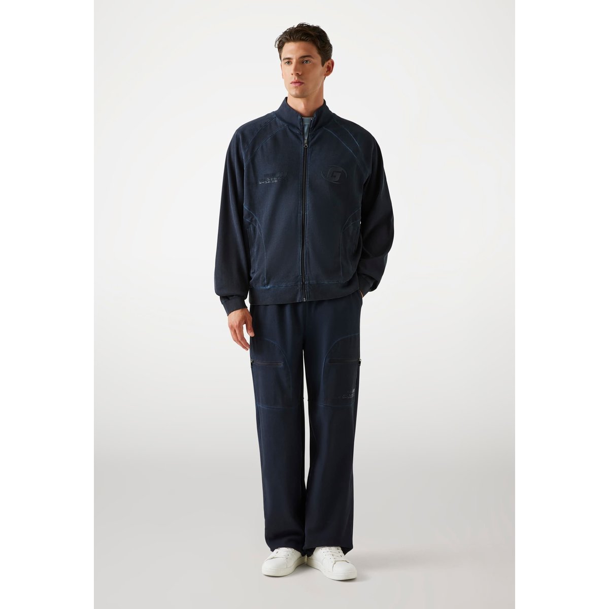 Sweat-Shirt Zippé Logo bleu foncé, GUESS