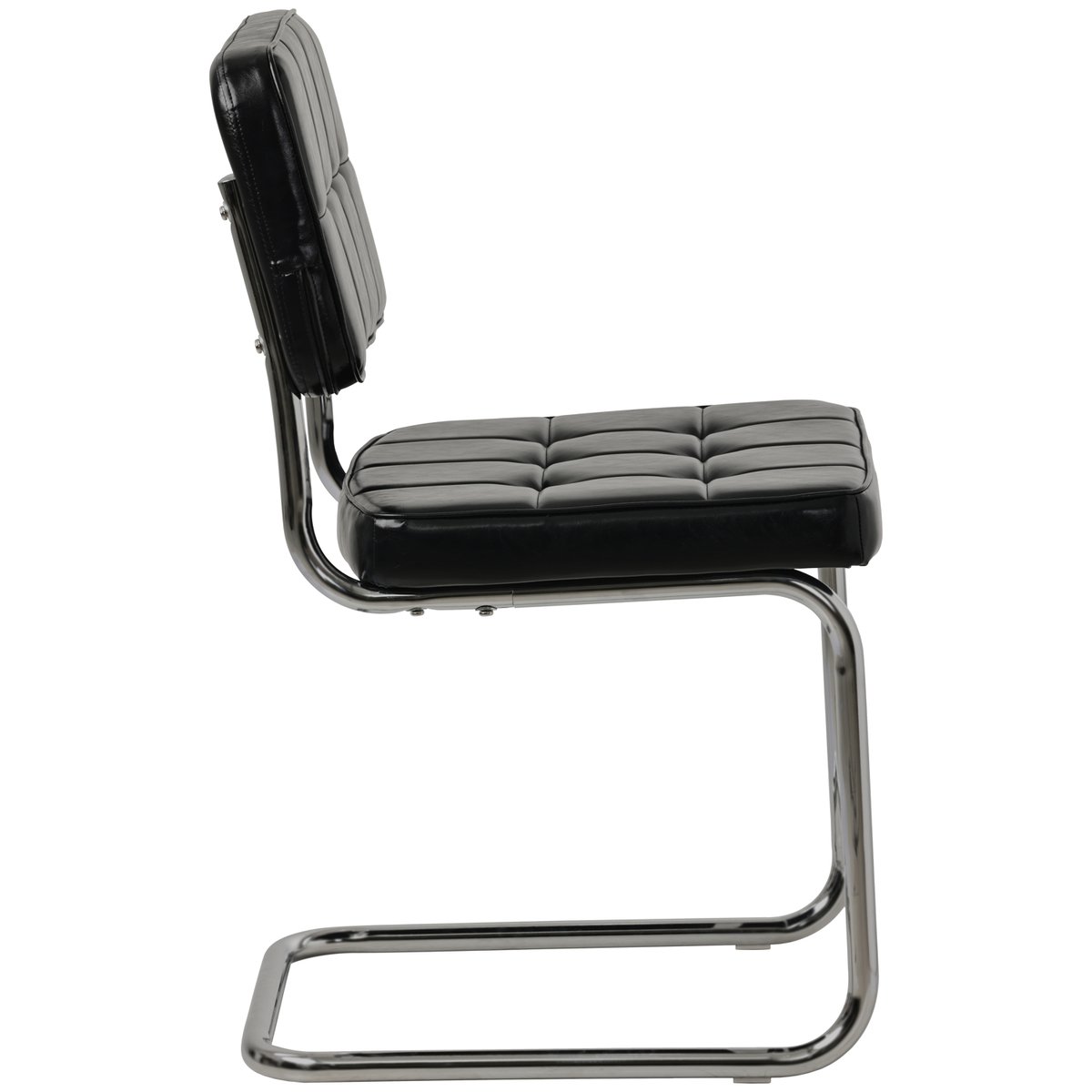 Chaises cantilever en simili, lot de 2, Maria, MARIA noir, gris, HAPPY GARDEN