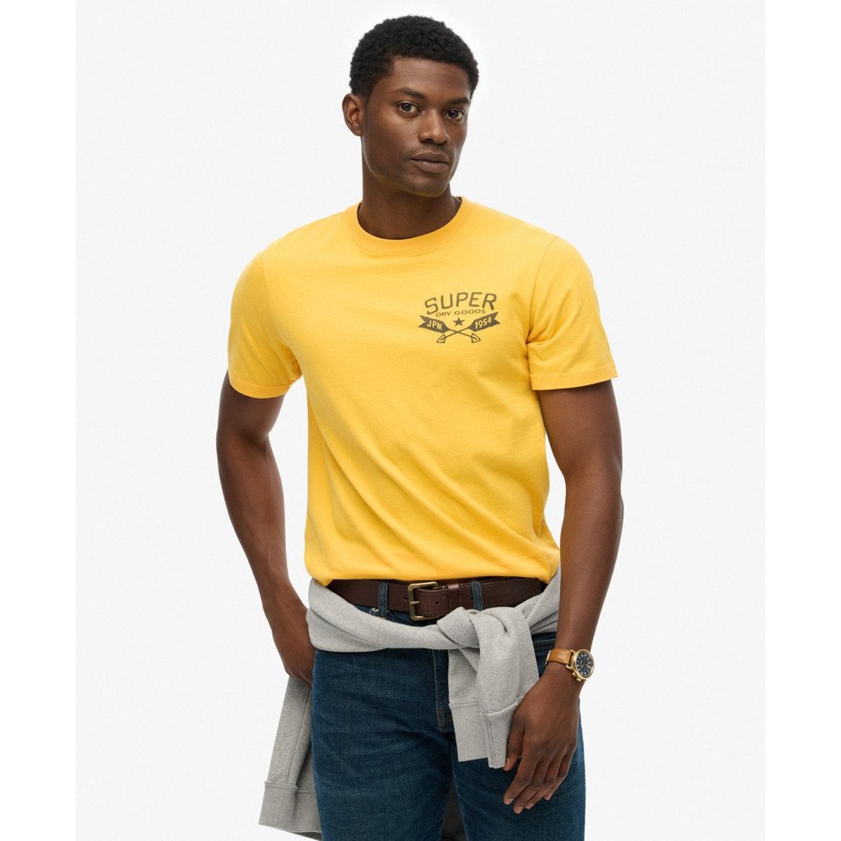 T-shirt Lo-fi Outdoors Chest utah doré, SUPERDRY