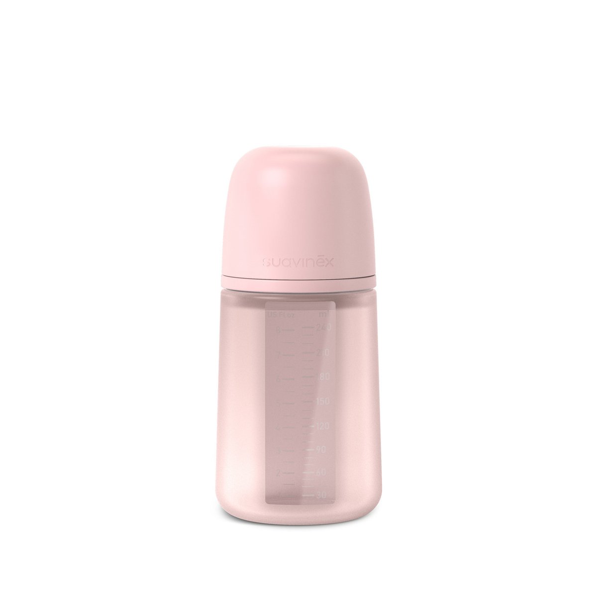 Biberon en silicone avec tétine SX Pro 240 ml débit M rose, SUAVINEX