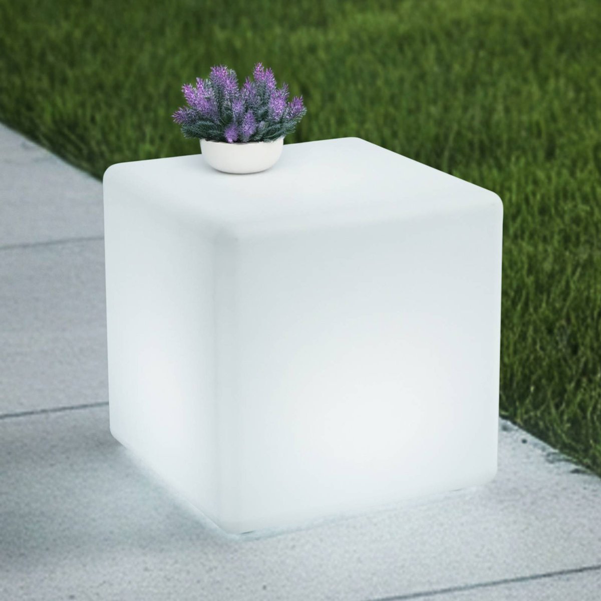 Luminaire de terrasse  moderneLED, Cubara blanc, LINDBY