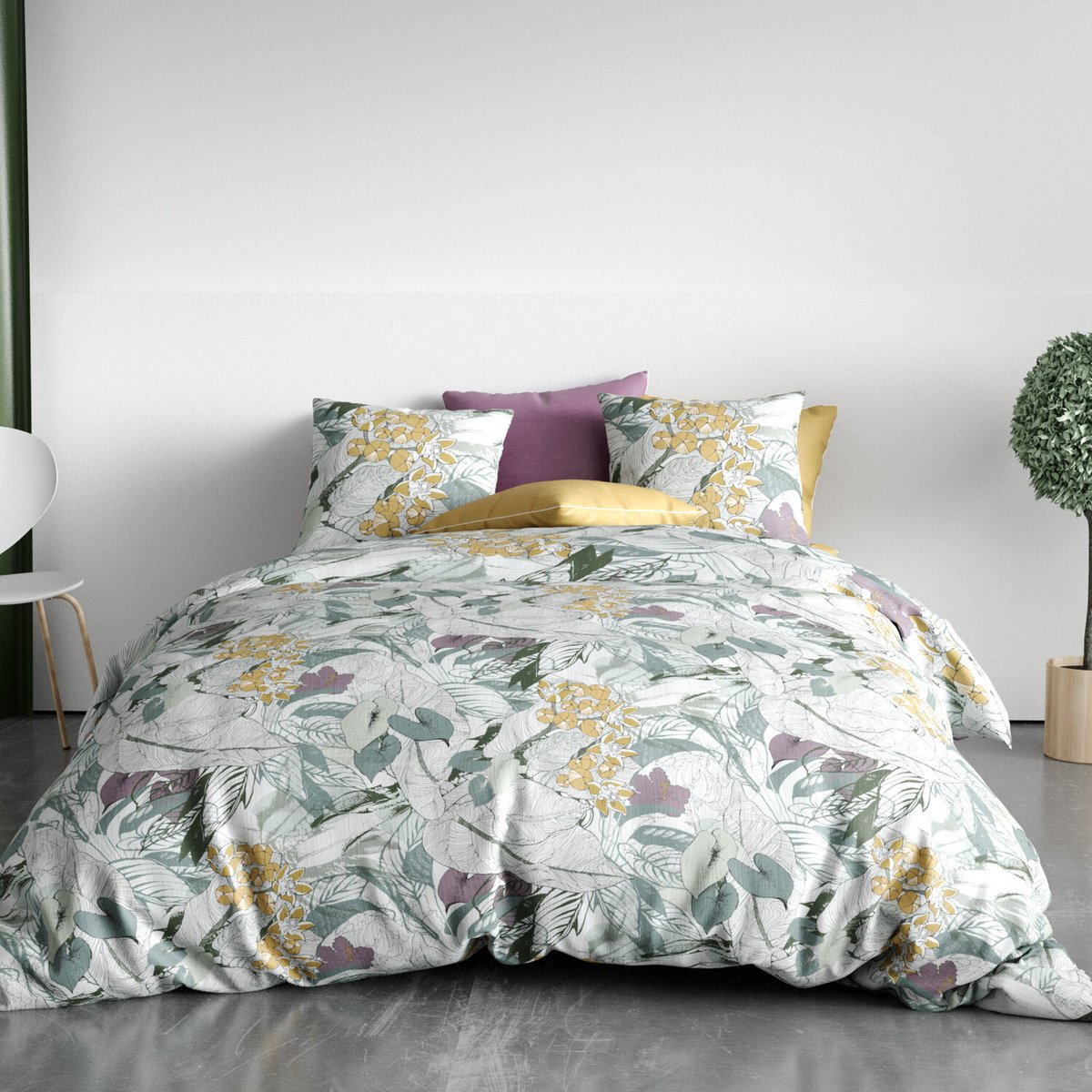 Parure housse de couette coton, Zelia multicolore, C DESIGN HOME TEXTILE