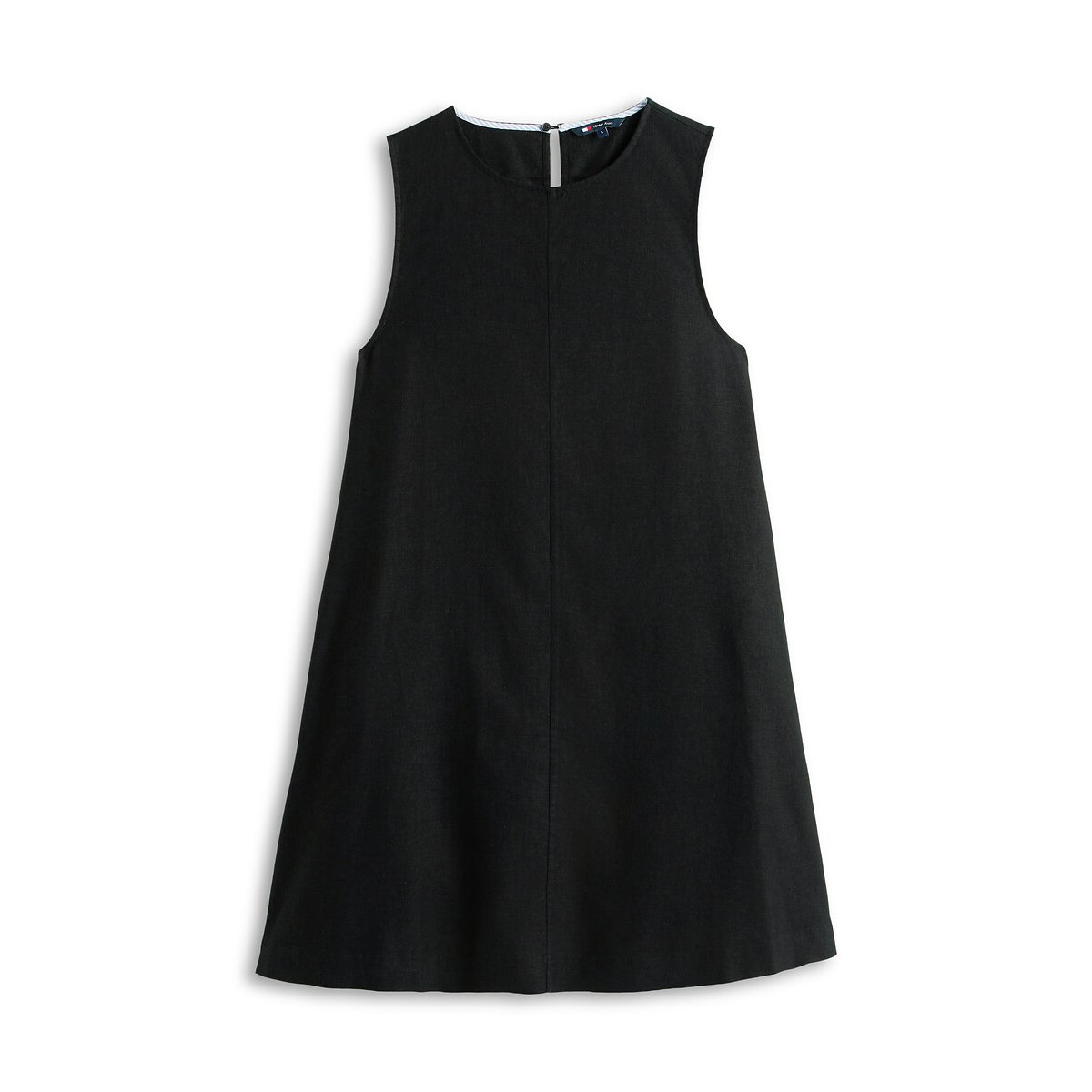 Linen/Viscose Sleeveless Dress black, TOMMY JEANS
