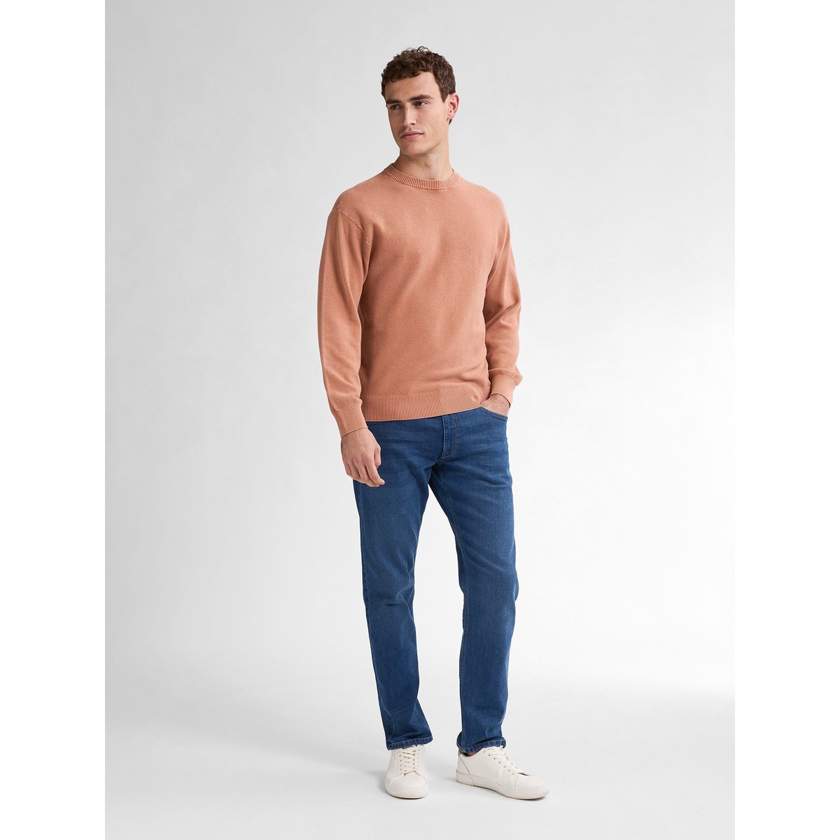 Pull en maille pebbleview rouge dusty peach, PETROL INDUSTRIES