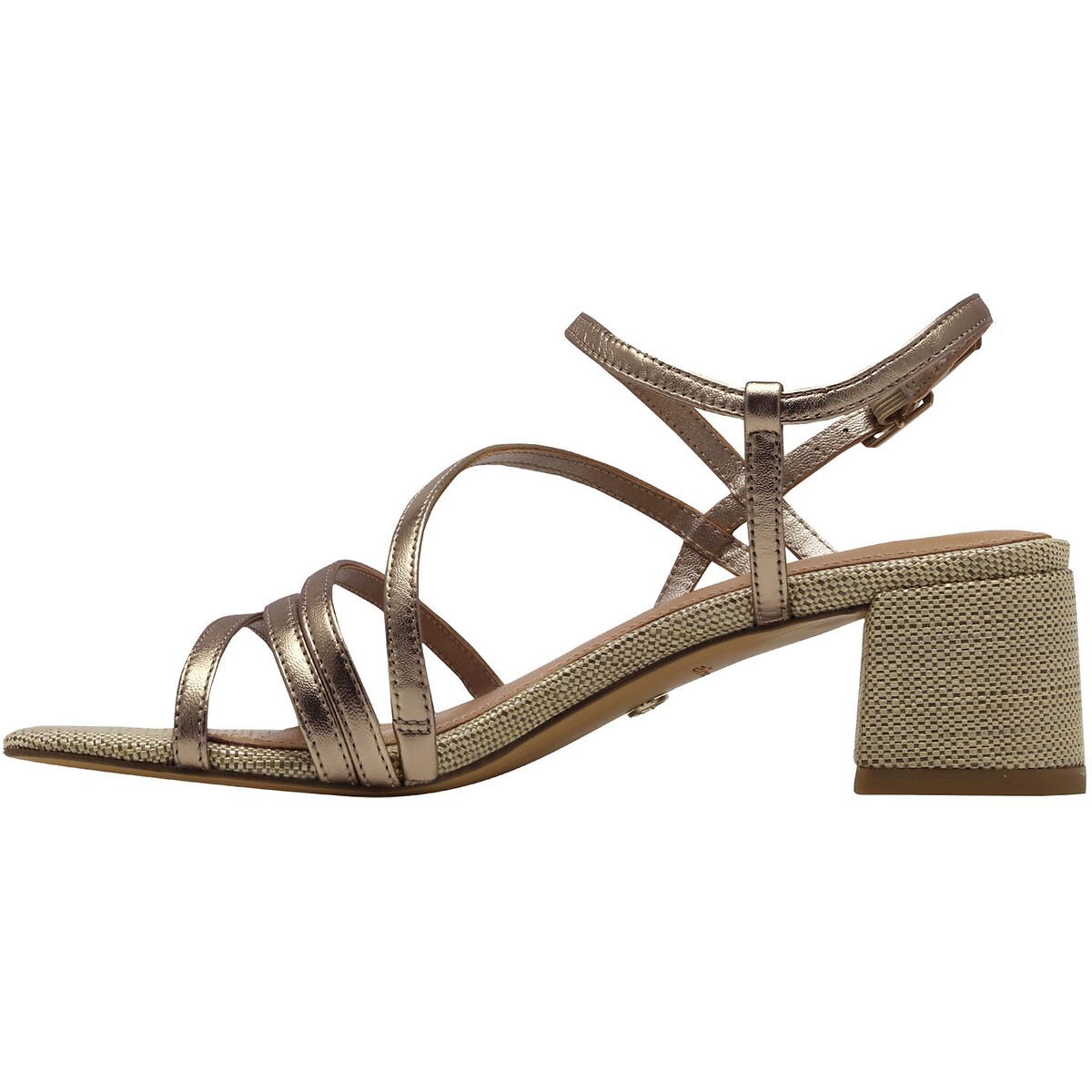 Sandalen met hak, in leer brons, TAMARIS