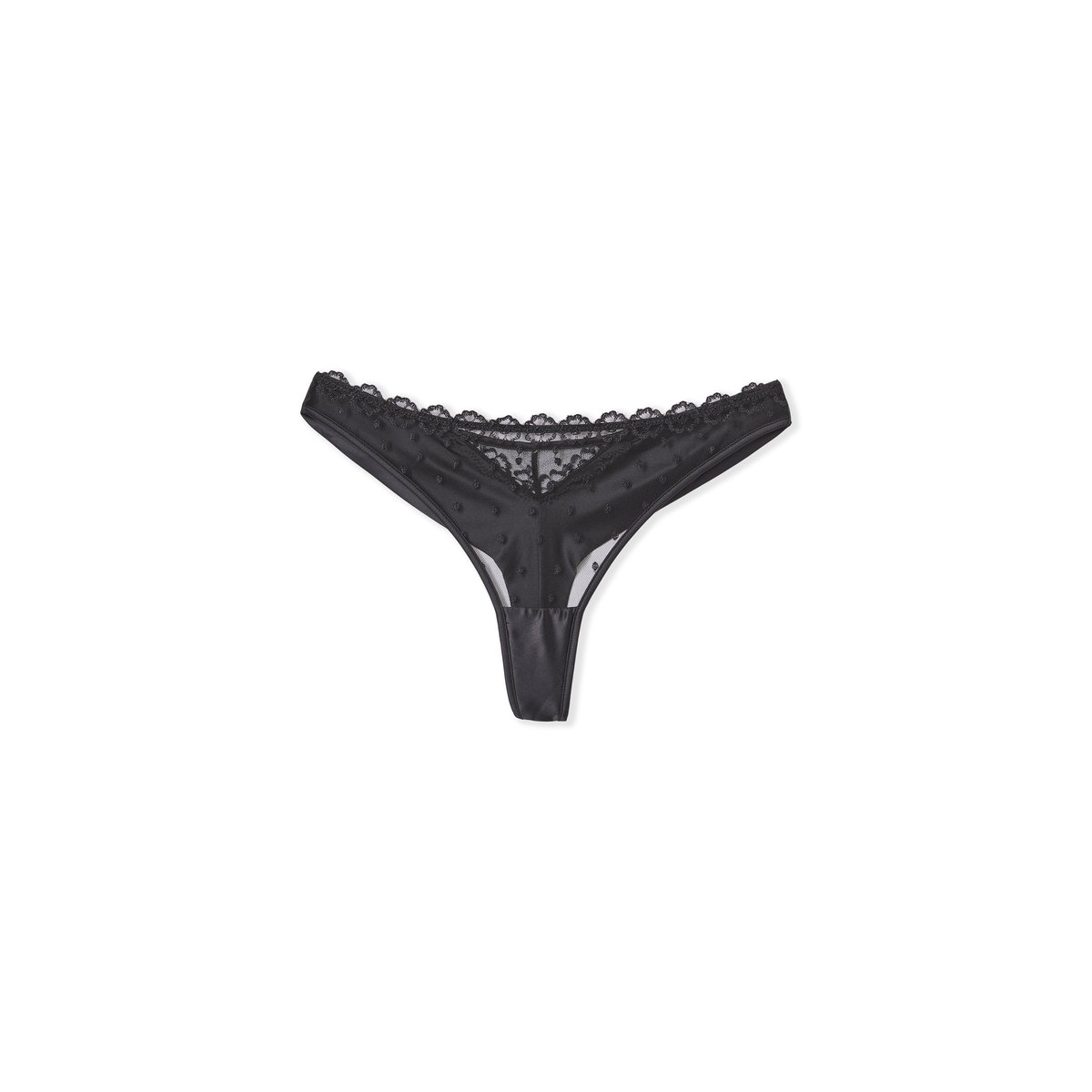 Tanga en broderie ELOA noir, ETAM
