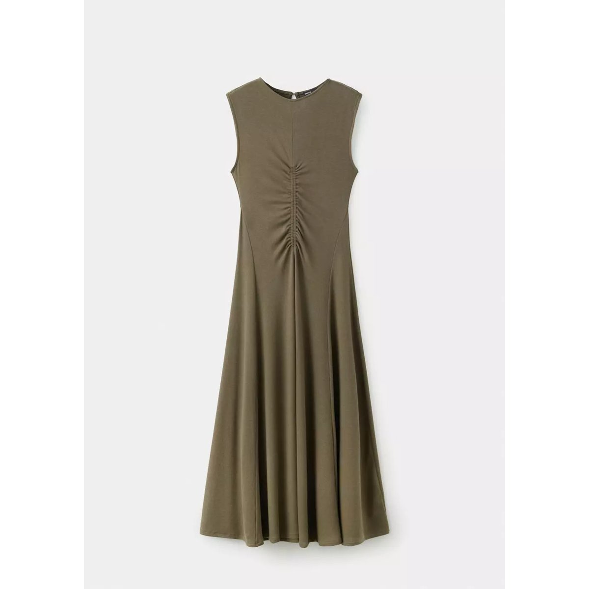 Robe maille fine froncée kaki, MANGO
