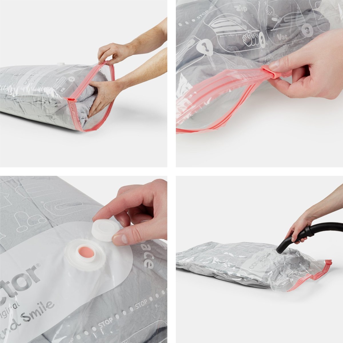 COMPACTOR - Lot 3 sacs rangement sous vide ASPISPACE - 55 x 0 x H.90 cm - Transparent transparent, COMPACTOR