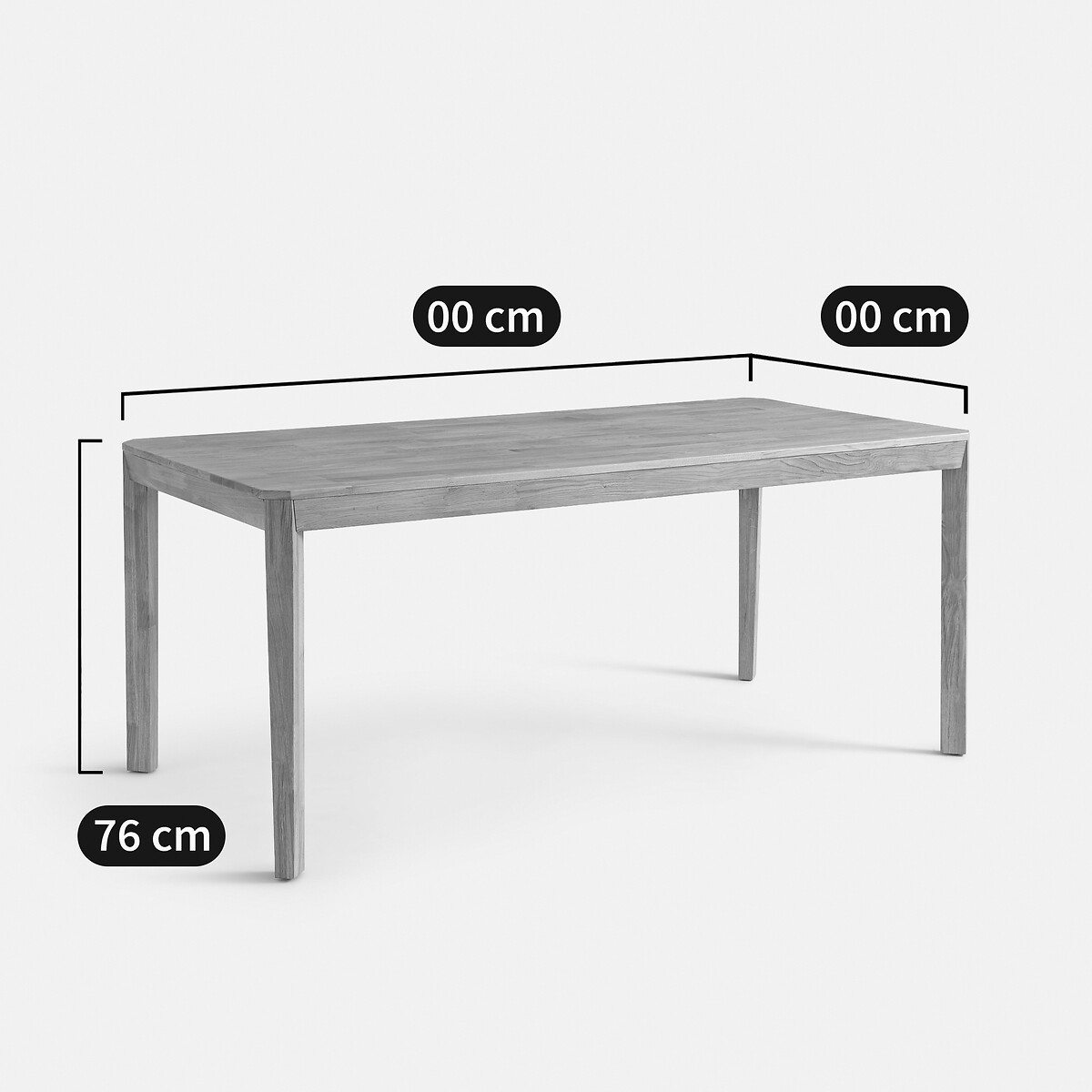 Table à manger, rectangulaire, chêne abouté, 8 personnes, NEODELITO coloris chêne, LA REDOUTE INTERIEURS