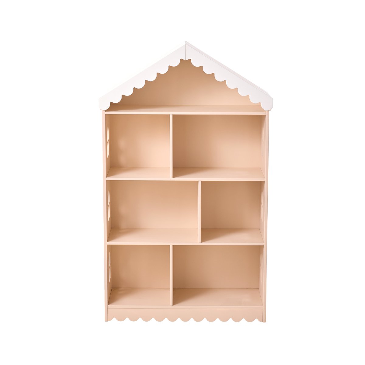 Bibliothèque feston bois maison rose, VERTBAUDET
