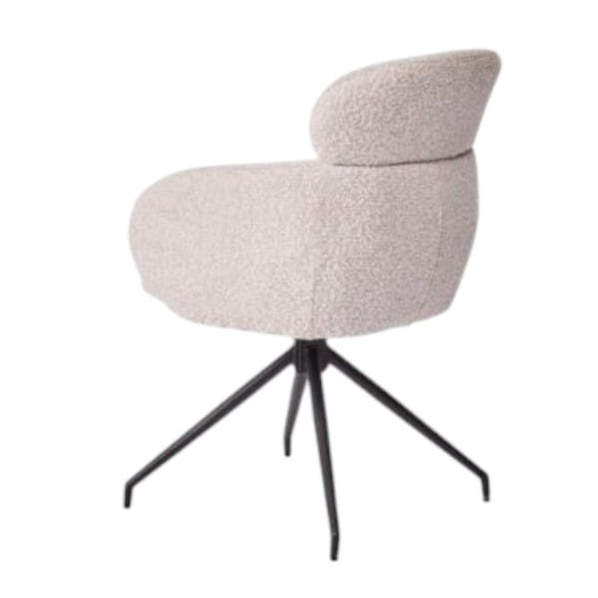 Fauteuil de table pivotant beige bouclette (lot de 2) LOMBARDIE beige, PIER IMPORT