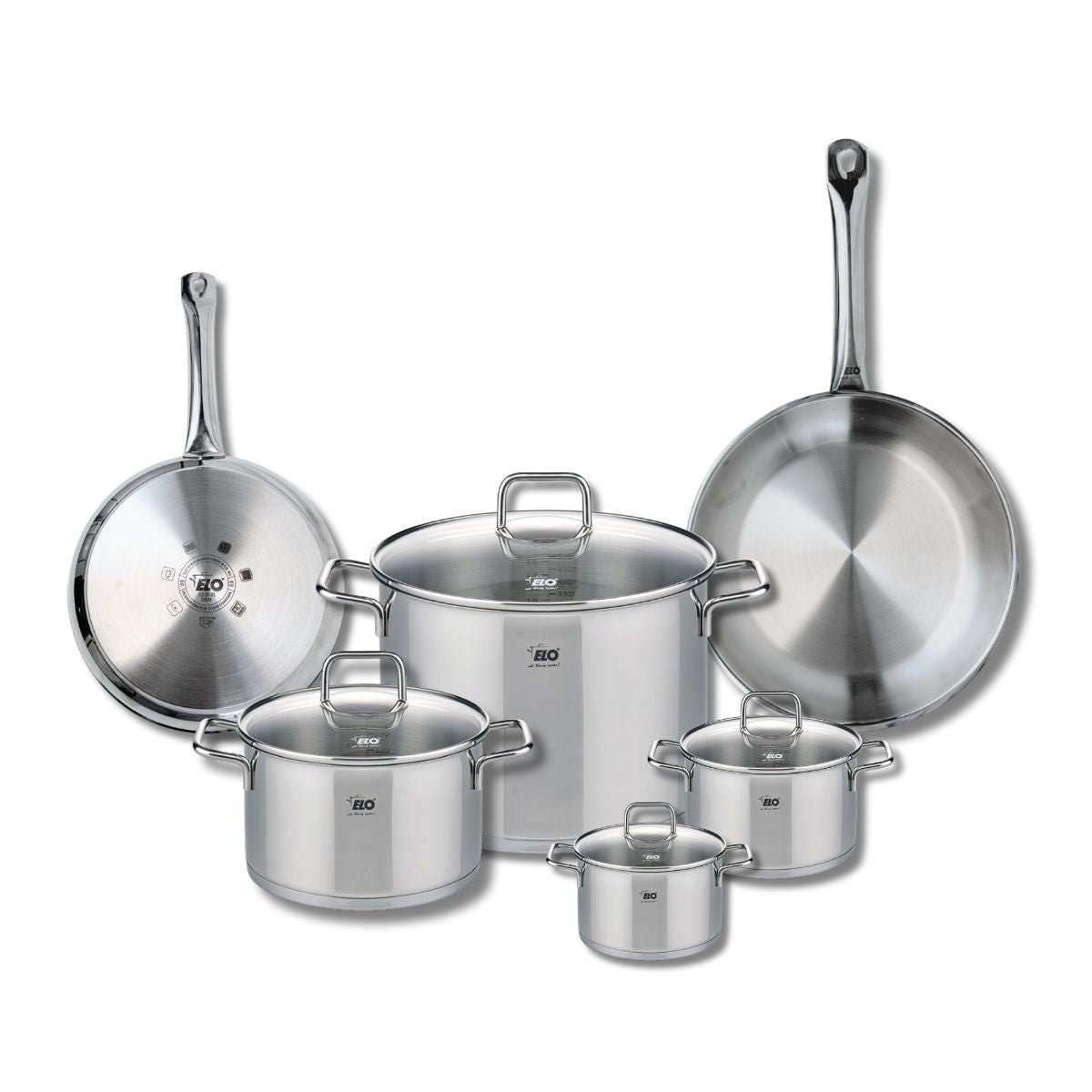 2 poêles 24/28cm + 4 faitouts 12/14/20/26cm PROFI CITRIN gris, ELO