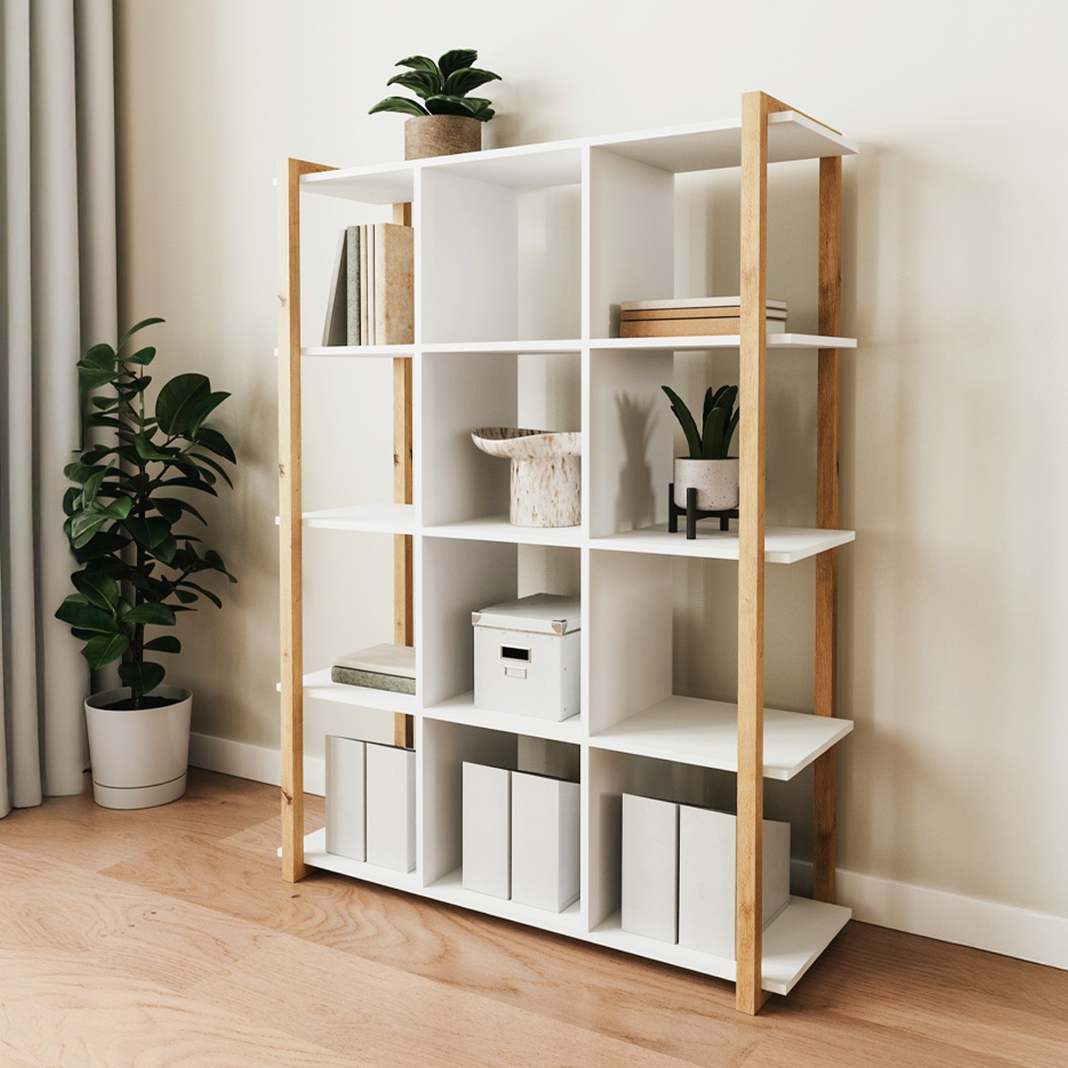 Etagère 4 niveaux - NORA blanc, HOMIFAB