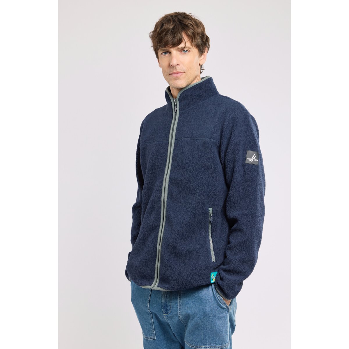 Veste polaire moutonnée navy, ARMOR-LUX