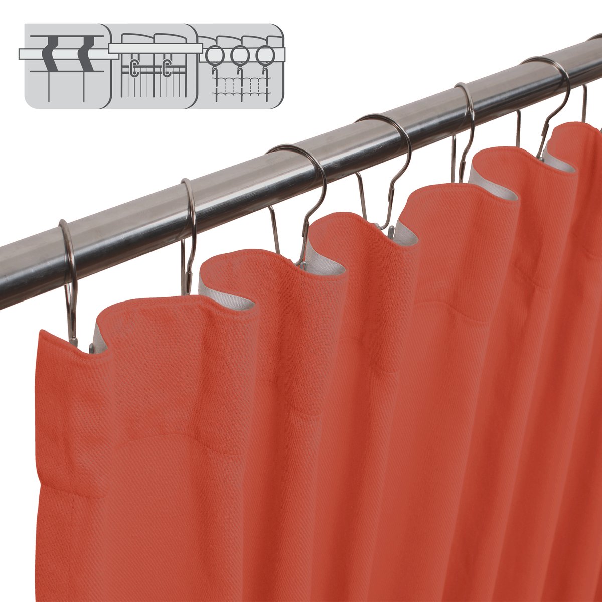 Rideau tamisant coton, KALPE orange, INSPIRE