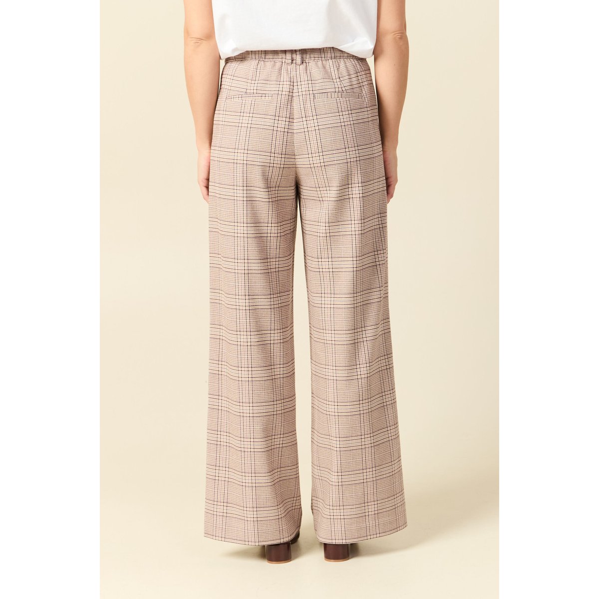 Pantalon loose taille standard fluide beige fonce, BONOBO