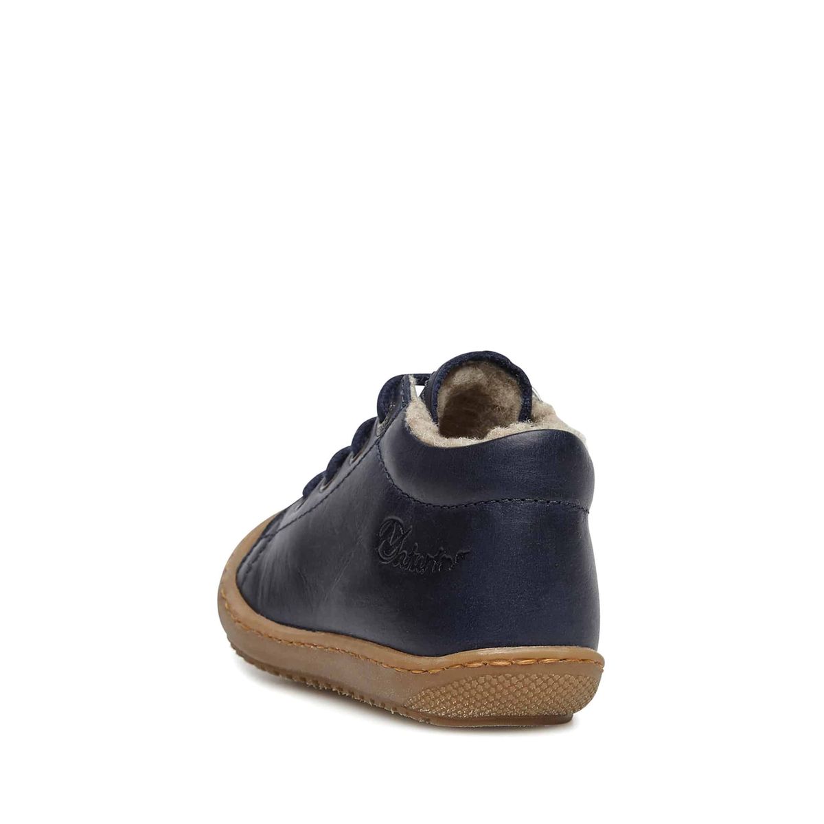 Chaussons Premiers Pas, Doublés En Laine Racoon marine, NATURINO