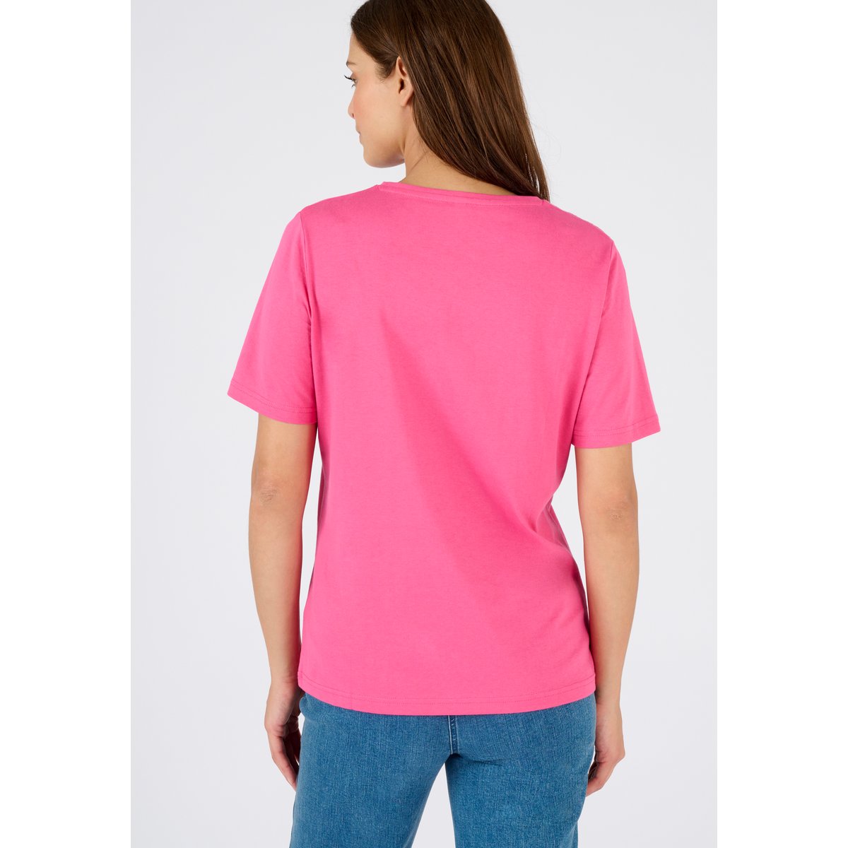 T-shirt broderies ajourées rose framboise, DAMART