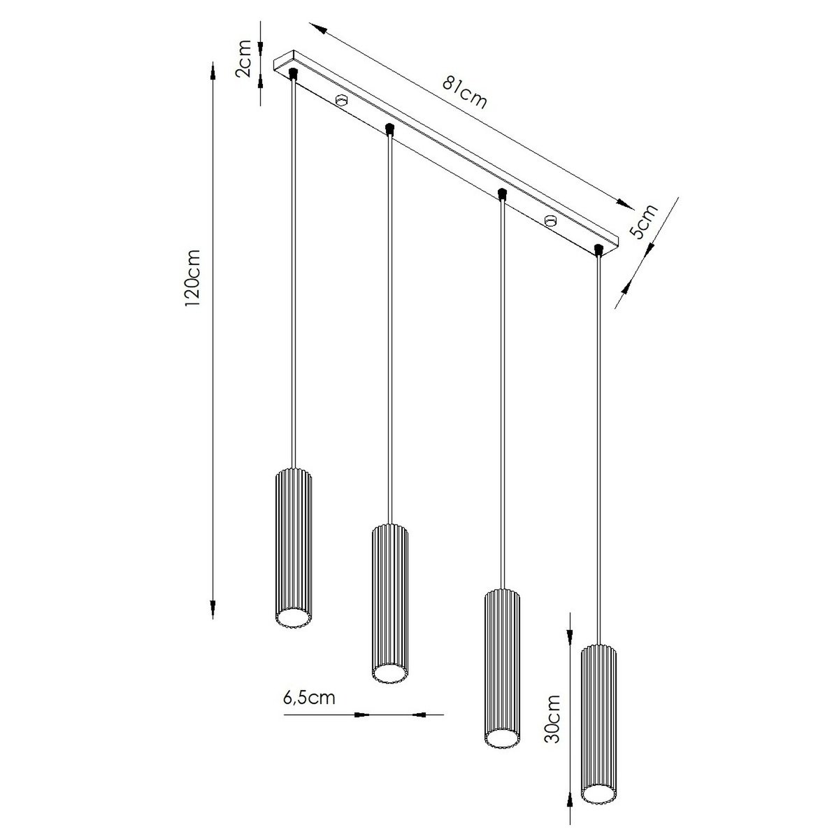Suspension Aluminium Blanc GU10 4 Karbon blanc, EDEN