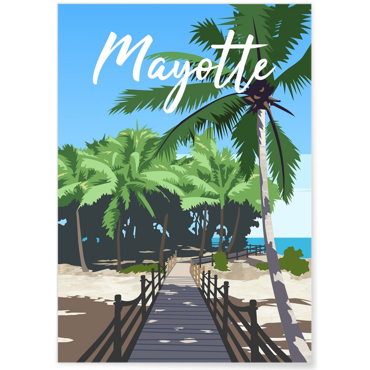 Affiche Mayotte blanc, L'AFFICHERIE