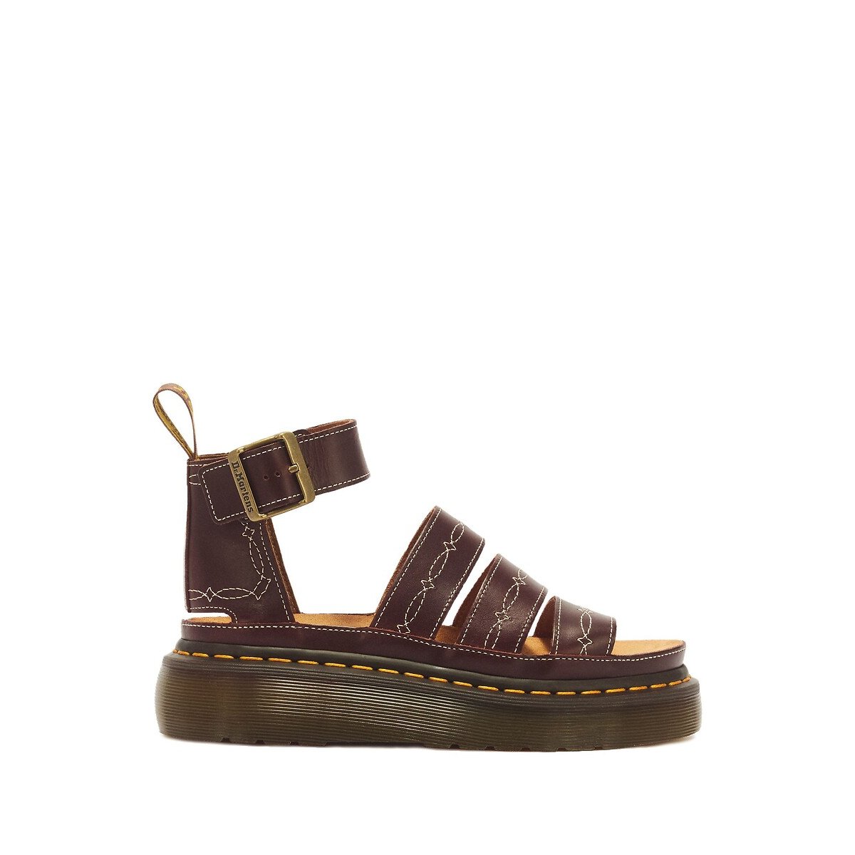 Clarissa Quad Rodeo Leather Sandals dark brown, DR. MARTENS