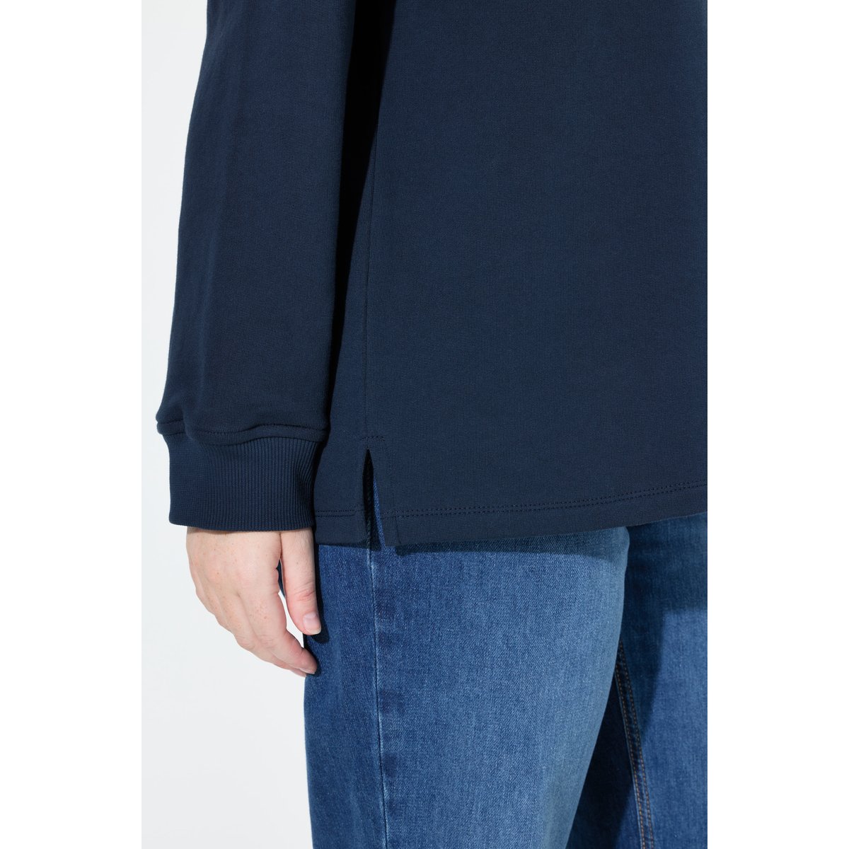 Sweat-shirt en coton bio marine, ULLA POPKEN