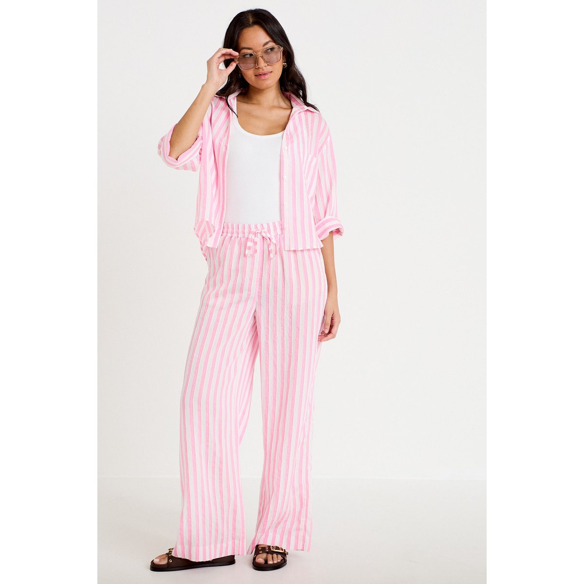 Blouse ample col tunisien manches 3/4 rose, CACHE CACHE