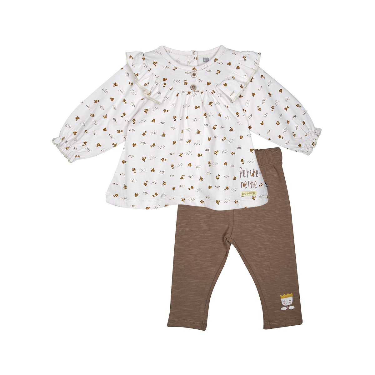 Ensemble tunique jegging paulette maille beige, SUCRE D'ORGE