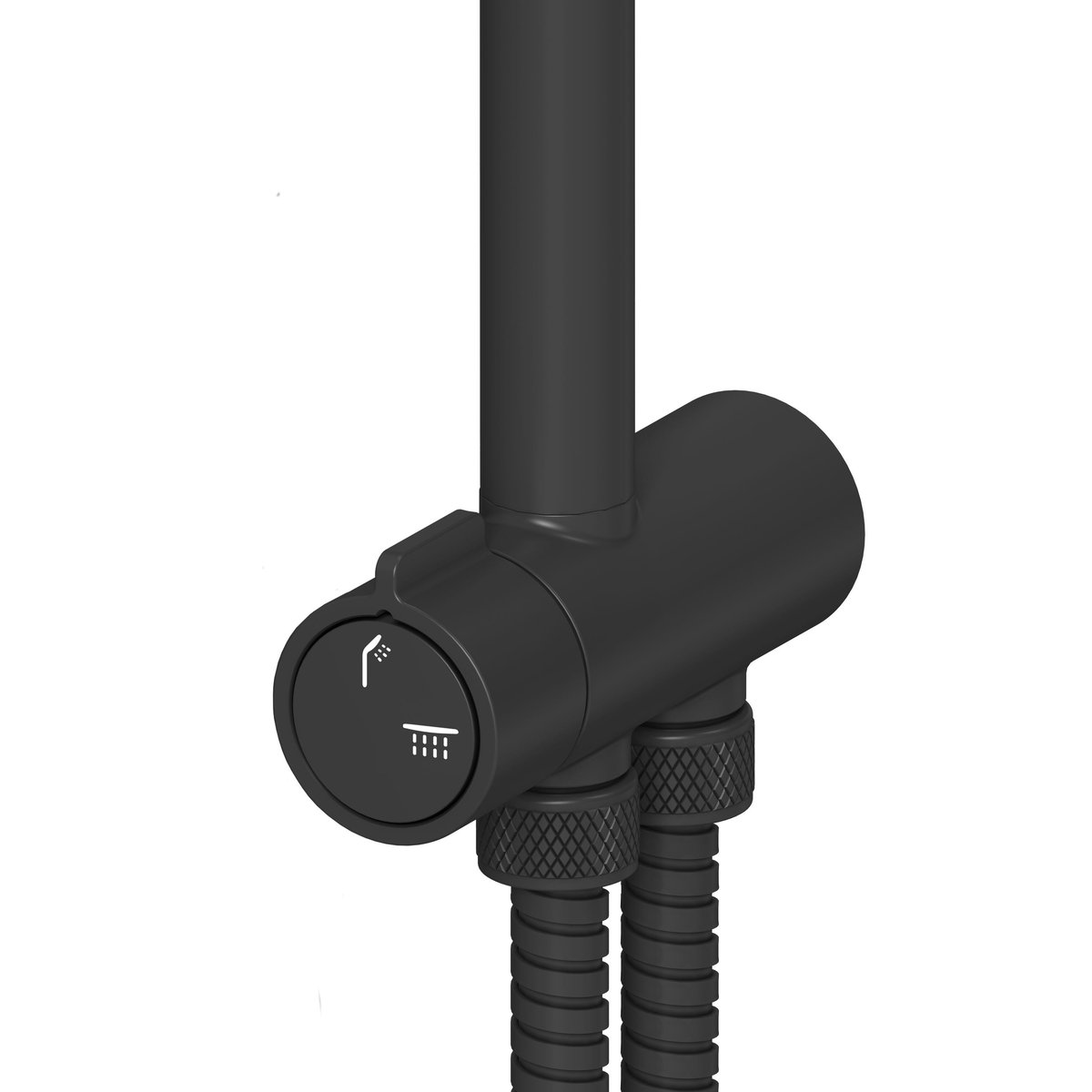 Colonne de douche sans robinet et étagère, ESSENTIAL noir, SENSEA