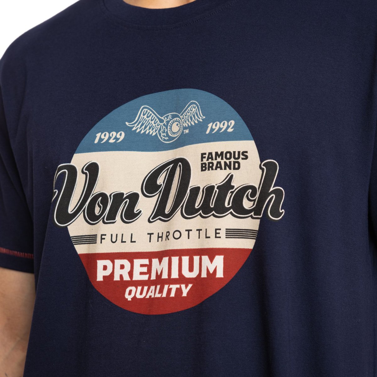 T-Shirt en coton FULL bleu marine/beige/noir/bleu/rouge, VON DUTCH