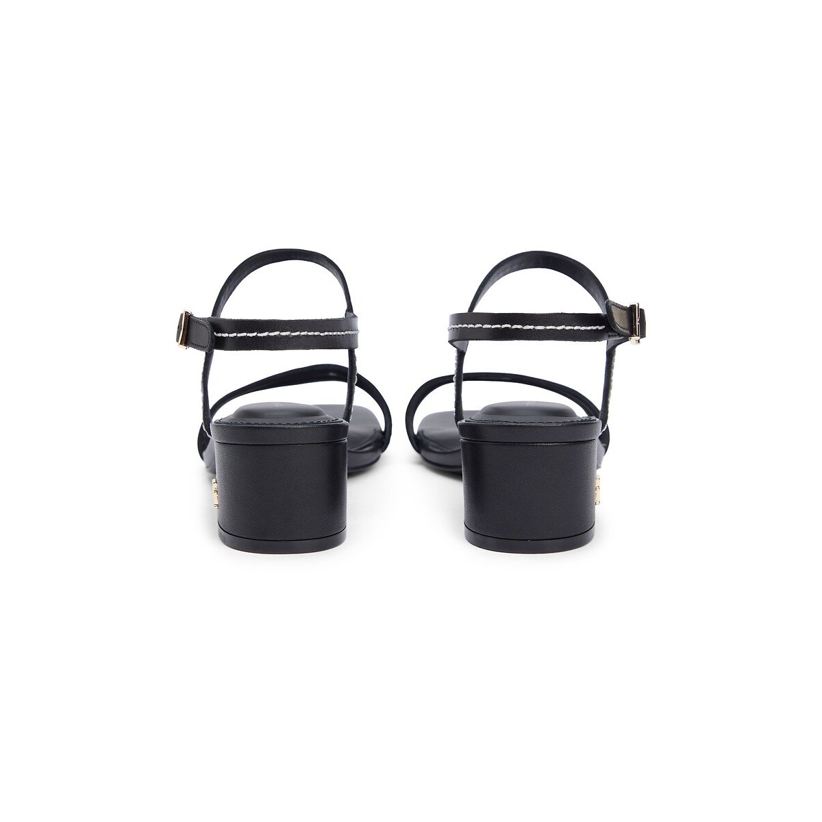 Sandales à talons en cuir noir, TOMMY HILFIGER