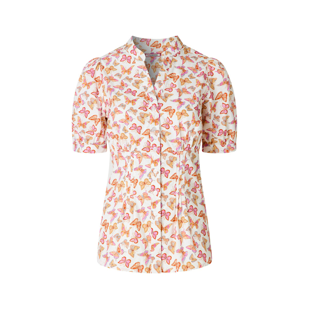 Blouse coton motifs papillons manches courtes blanc, JOE BROWNS