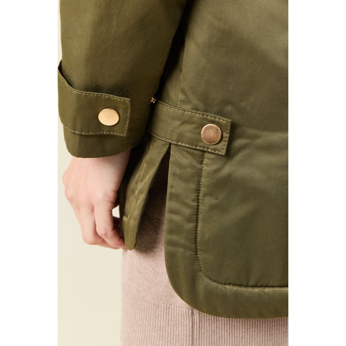 Parka droite à capuche vert kaki, BONOBO