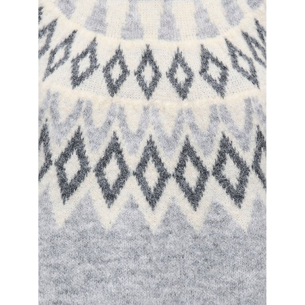 Pull a maniche lunghe con stampa jacquard fantasia grigio, ONLY